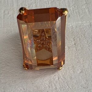 Elegant Gold and Amber Ring